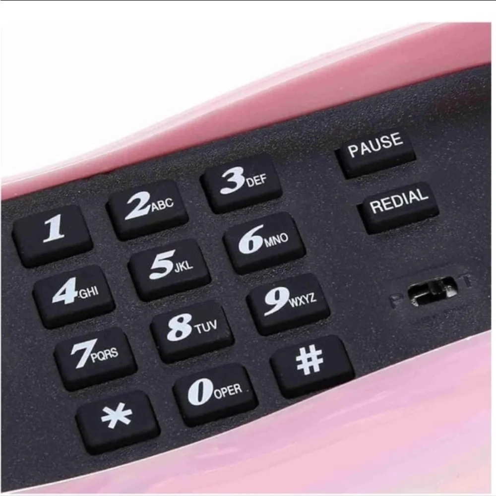 Pink Iridescent Lips Novelty Landline Phone Decor - Picture 4 of 4